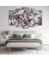 Lotus flower and fans - 5 part canvas for living room | FEEBY