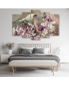 Lotus flower and fans - 5-part painting for the living room | FEEBY