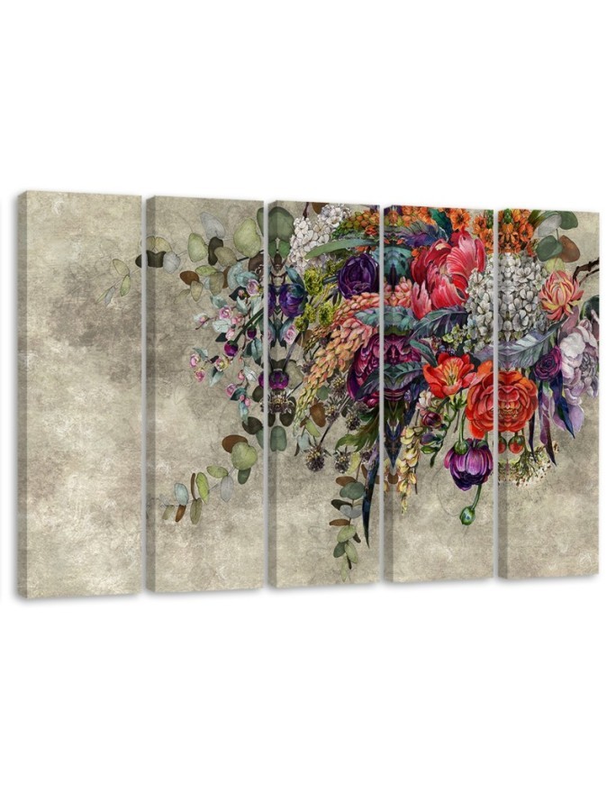 Flower bouquet - Interlocking pictures on Canvas for the bedroom | FEEBY