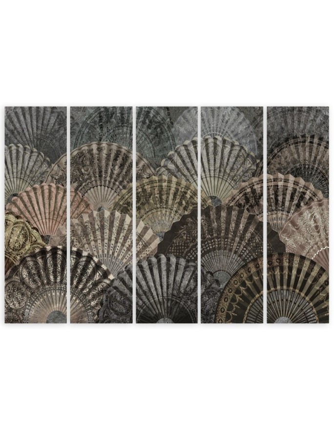 Luxury gold fans - Modern painting for the living room | FEEBY