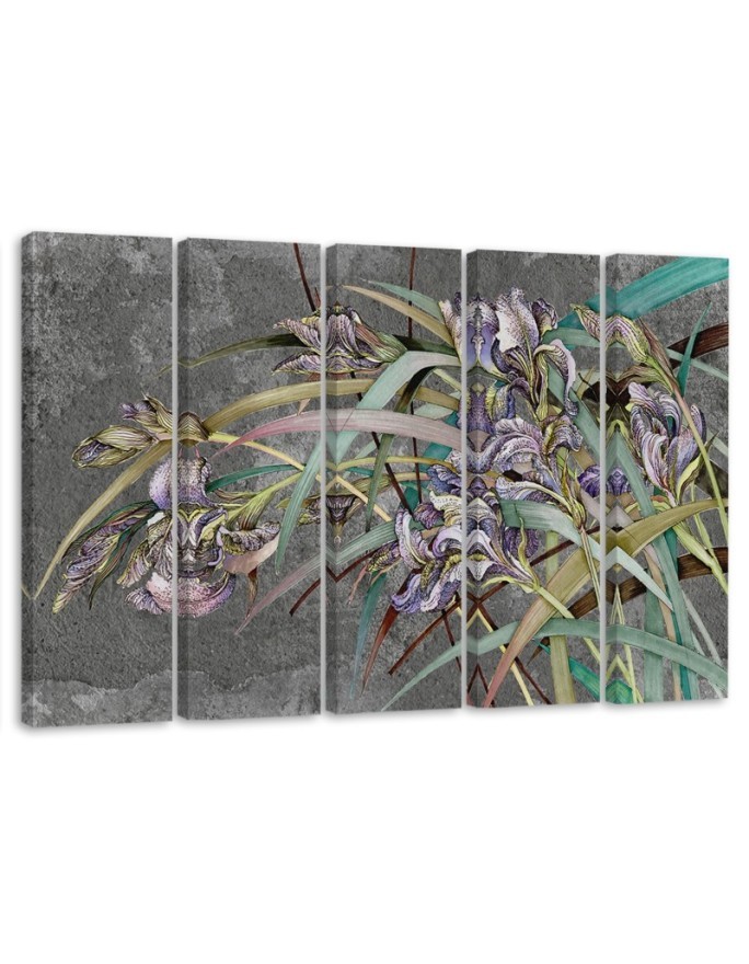 Irises flowers on the wind - Modern painting for the living room | FEEBY