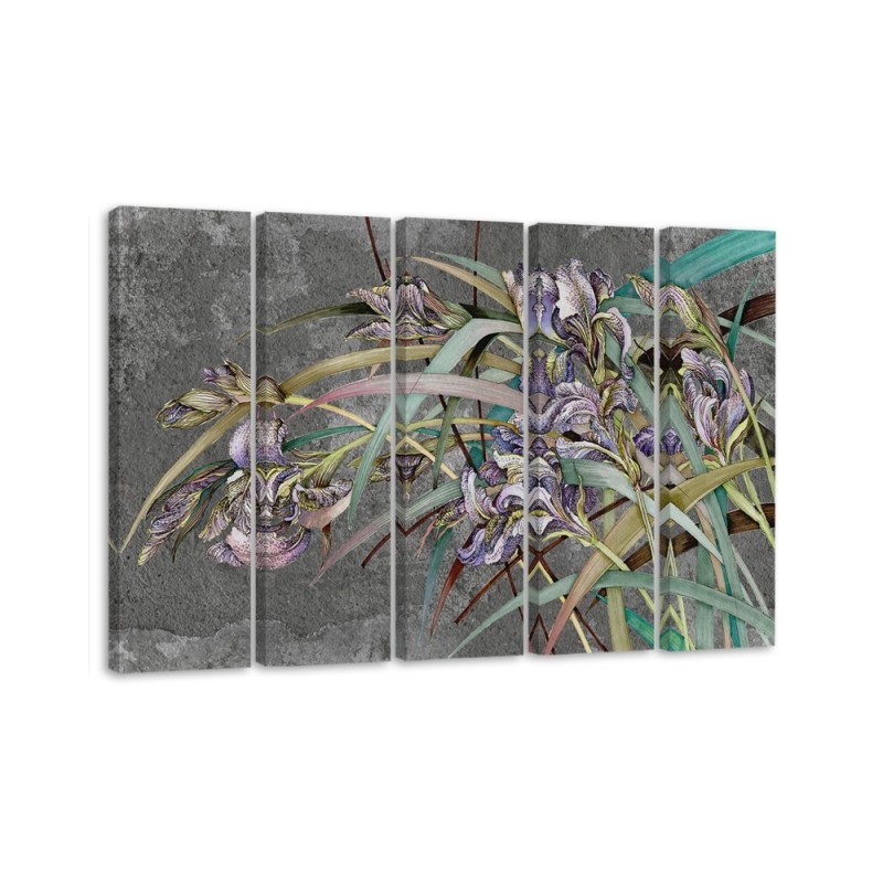 Irises flowers on the wind - Modern painting for the living room | FEEBY