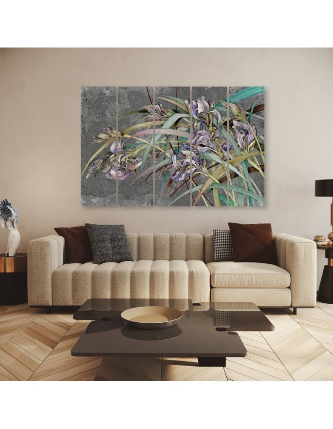 Irises flowers on the wind - Modern painting for the living room | FEEBY