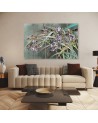 Irises flowers on concrete background - Modern 5 part Canvas painting | FEEBY