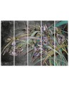 Irises flowers on the wind - Modern 5 part painting | FEEBY