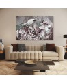 Lotus flower and fans - 5-piece painting | FEEBY