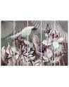 Lotus flower and fans - 5-piece painting | FEEBY