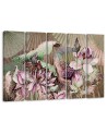 Lotus flower and fans - 5-piece painting | FEEBY