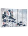 Red water lily - Pentaptych canvas painting | FEEBY