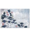 Red water lily - Pentaptych canvas painting | FEEBY