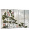 Red water lily - Pentaptic canvas painting | FEEBY