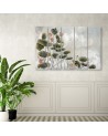 Red water lily - Pentaptic canvas painting | FEEBY