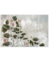 Red water lily - Pentaptic canvas painting | FEEBY
