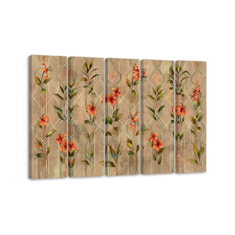 5-piece Canvas painting for bedroom - Lily yellow flower | FEEBY