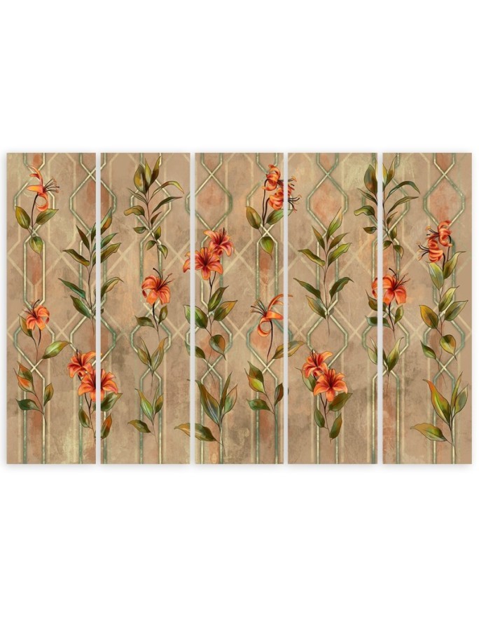 5-piece Canvas painting for bedroom - Lily yellow flower | FEEBY