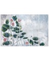 Canvas print 5 piece painting for living room - Red water lily | FEEBY