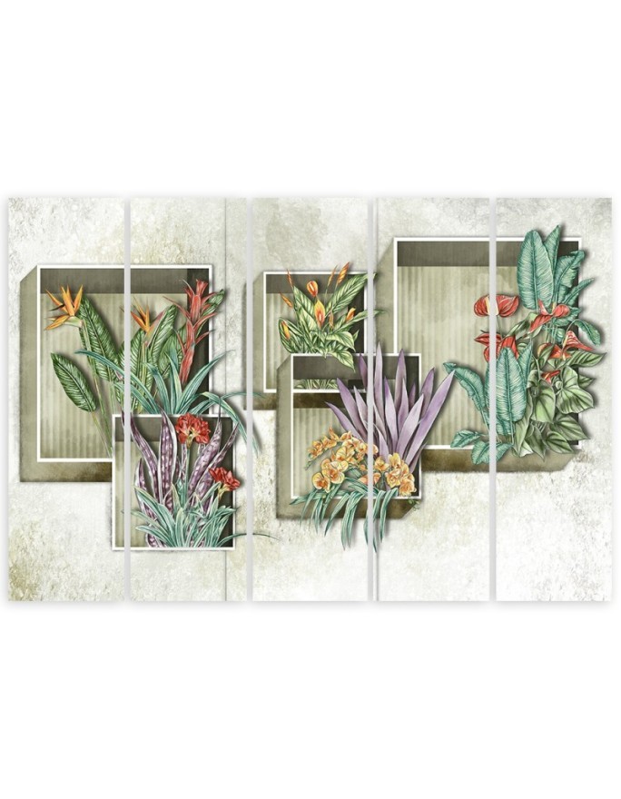 Canvas print 5 piece painting for living room - Flower bouquets | FEEBY