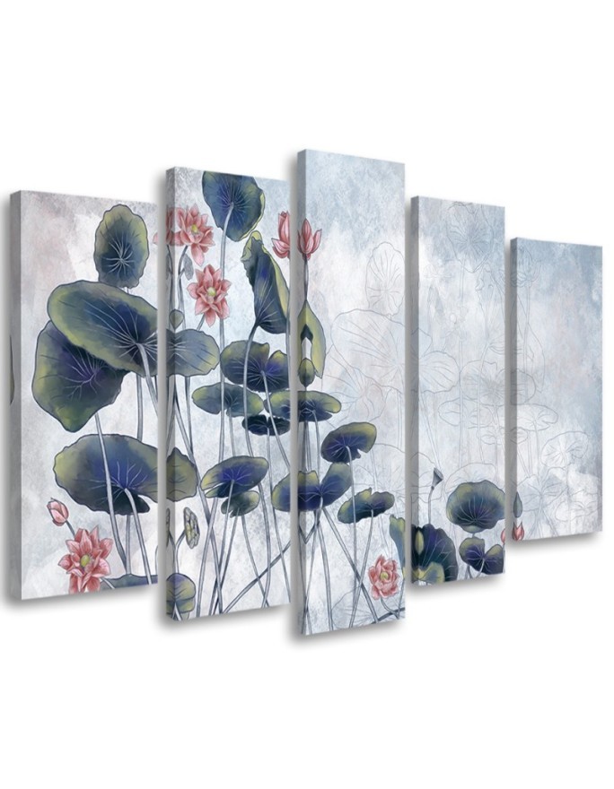 Canvas print for bedroom - Red water lily | FEEBY