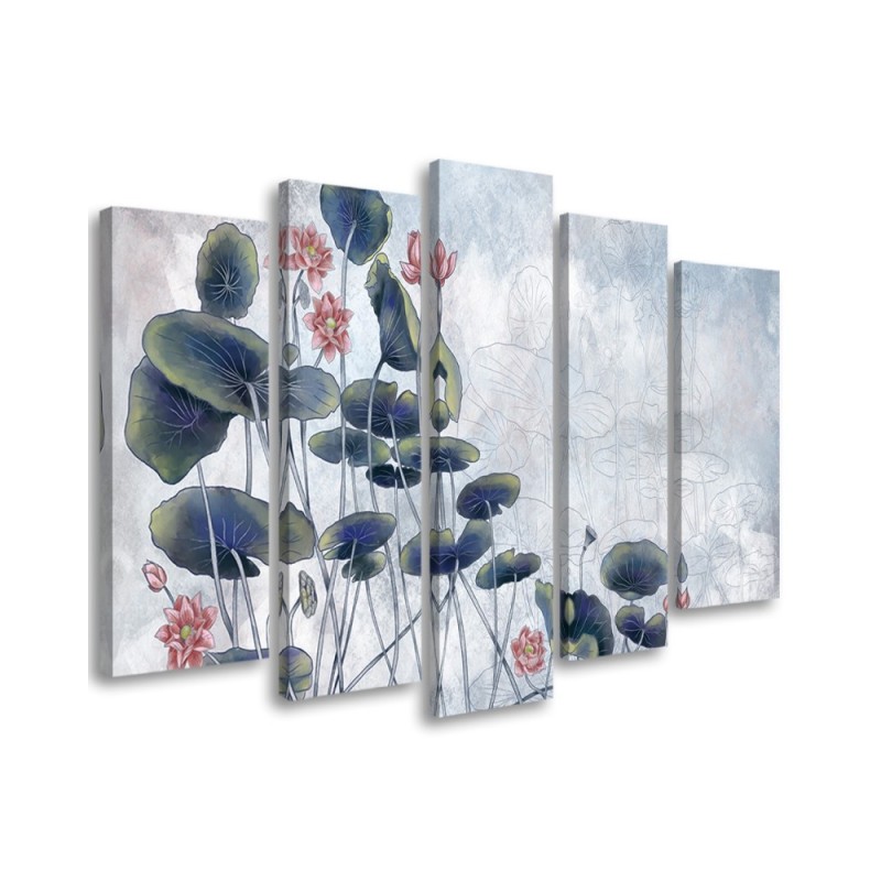 Canvas print for bedroom - Red water lily | FEEBY