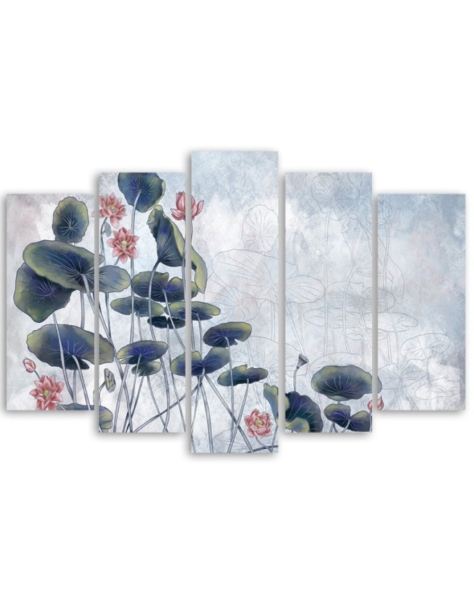 Canvas print for bedroom - Red water lily | FEEBY