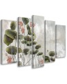 5 Piece Canvas print for bedroom - Red water lily | FEEBY
