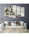 5 Piece Canvas print for bedroom - Red water lily | FEEBY