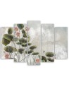 5 Piece Canvas print for bedroom - Red water lily | FEEBY