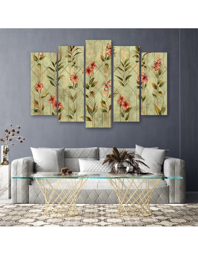 3-piece painting for bedroom - Yellow flower lily | FEEBY