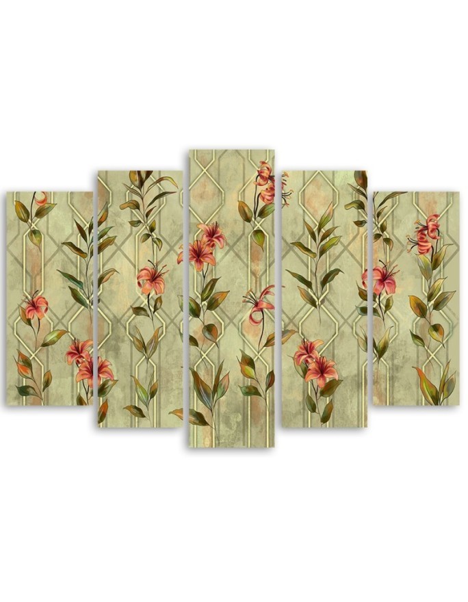 3-piece painting for bedroom - Yellow flower lily | FEEBY
