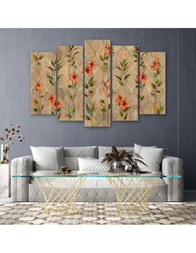 3-piece painting for bedroom - Lily yellow flower | FEEBY