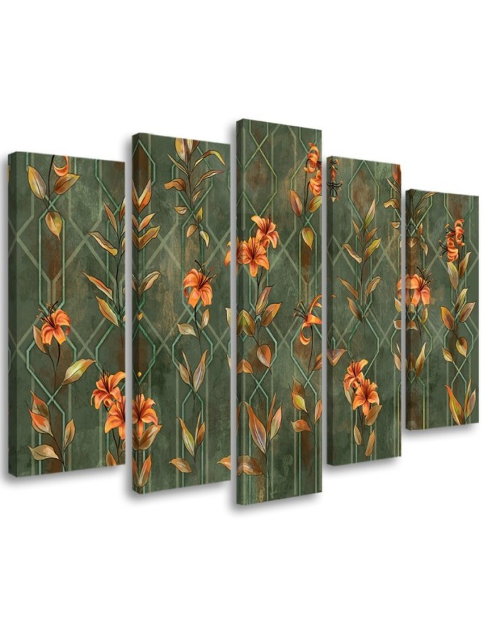 3-part picture for bedroom - Lily yellow flower | FEEBY