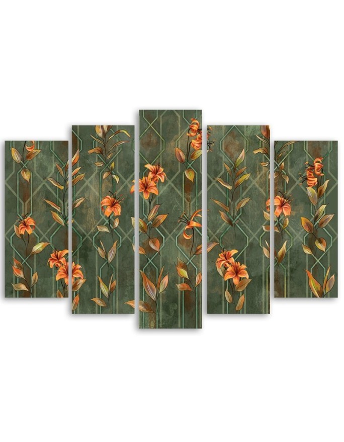 3-part picture for bedroom - Lily yellow flower | FEEBY