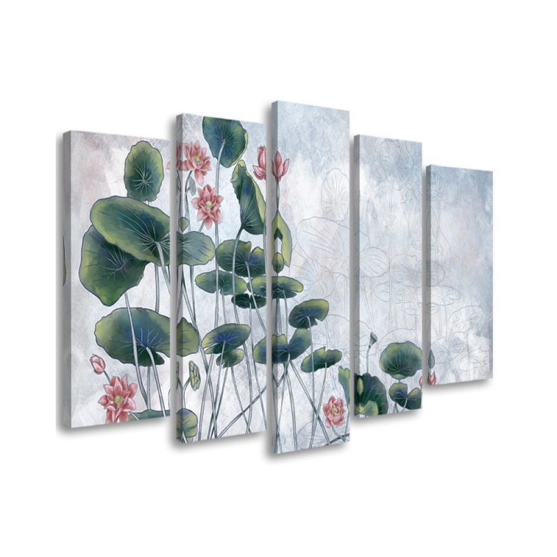 3 Piece bedroom painting - Red water lily | FEEBY