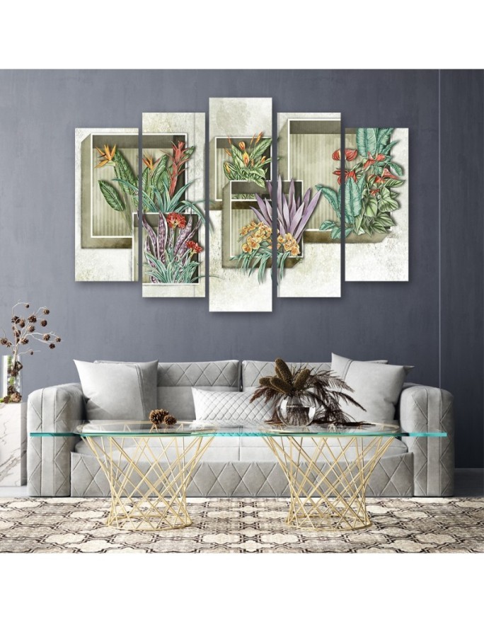 3-piece painting for bedroom - Flower decoration | FEEBY