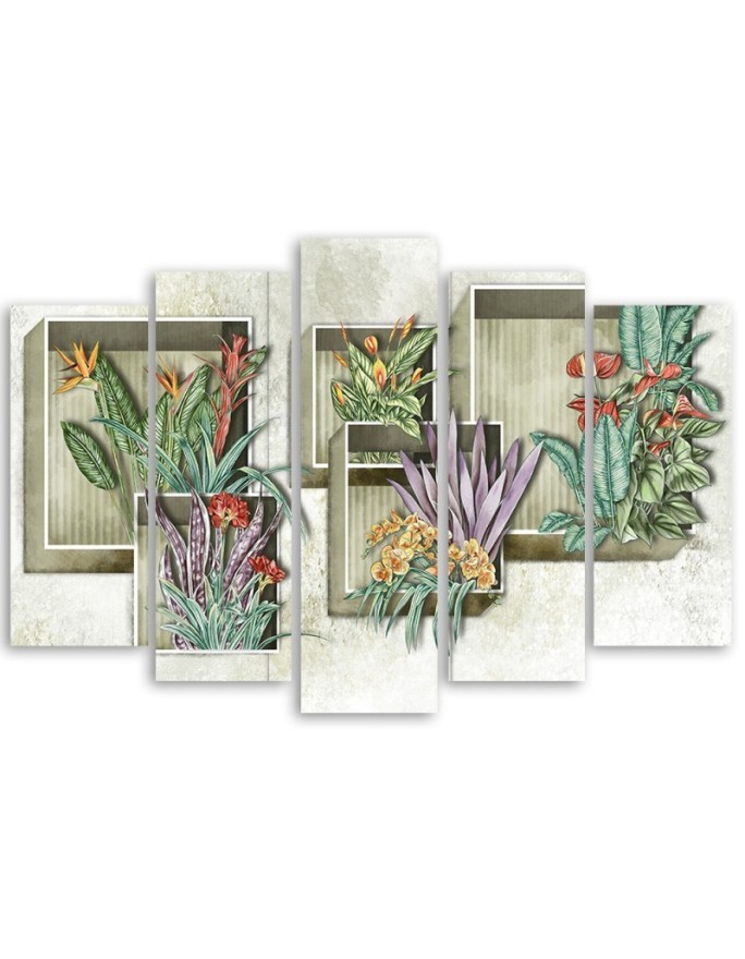 3-piece painting for bedroom - Flower decoration | FEEBY