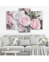 Pink roses - Modern painting for the living room | FEEBY