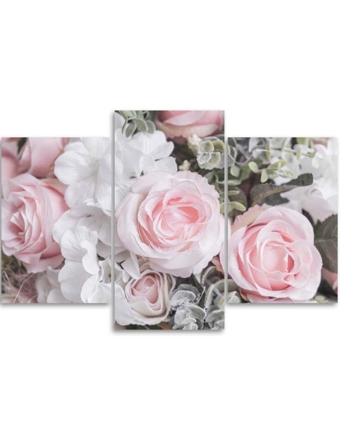 Pink roses - Modern painting for the living room | FEEBY