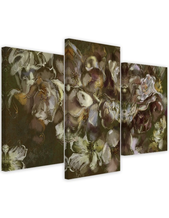 Iris flower - 3 piece painting for living room | FEEBY