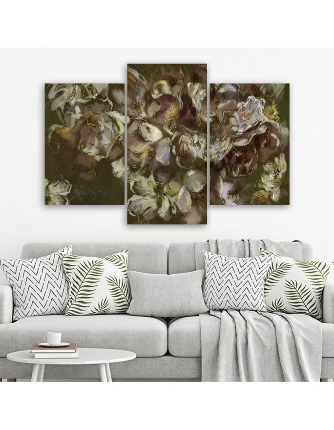 Iris flower - 3 piece painting for living room | FEEBY