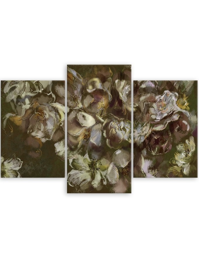Iris flower - 3 piece painting for living room | FEEBY