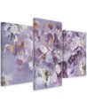 Iris flower purple - 3 piece painting for living room | FEEBY