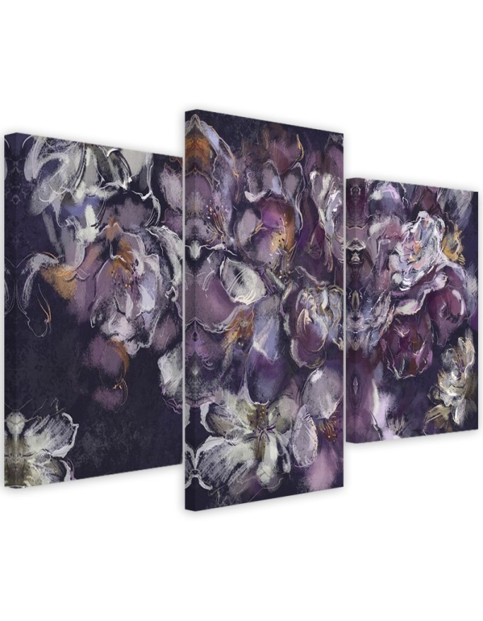 Iris flower - 3 part canvas painting | FEEBY