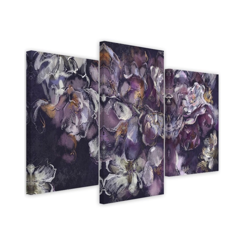 Iris flower - 3 part canvas painting | FEEBY