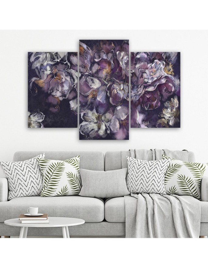 Iris flower - 3 part canvas painting | FEEBY