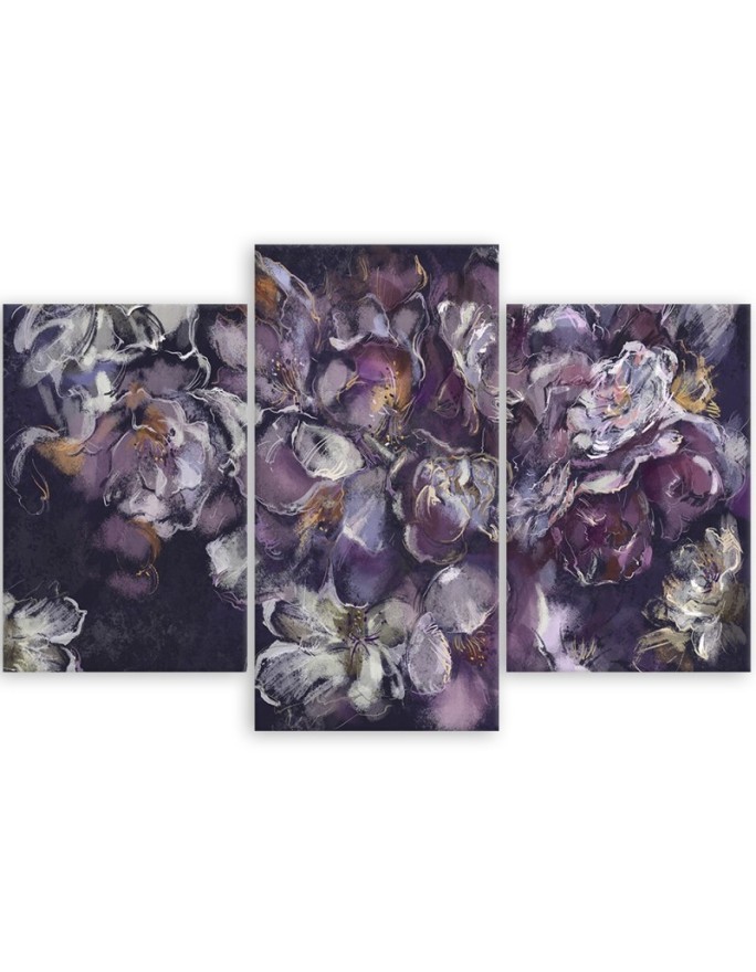 Iris flower - 3 part canvas painting | FEEBY
