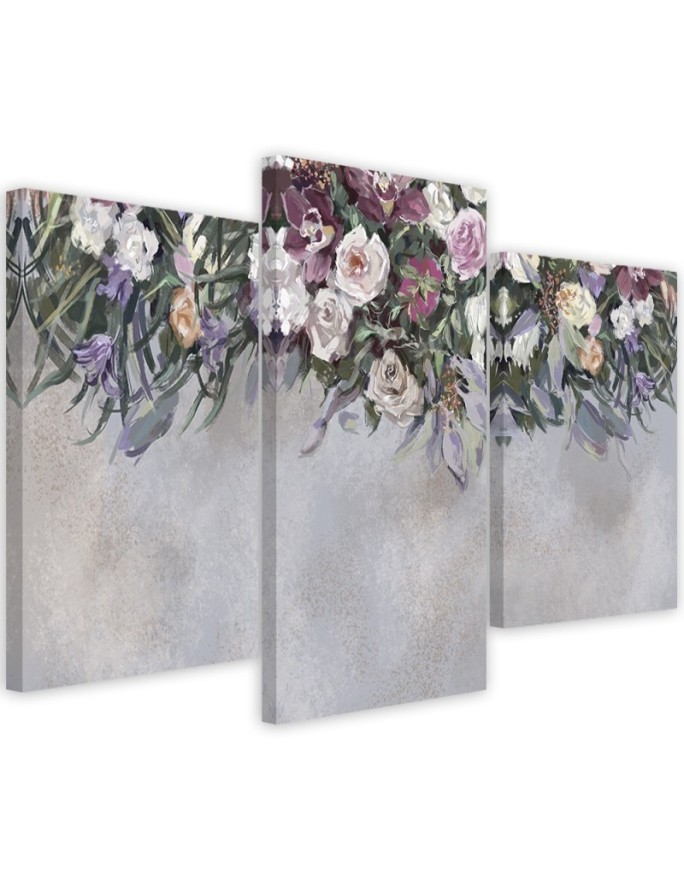 Falling flowers - 3 part canvas painting | FEEBY