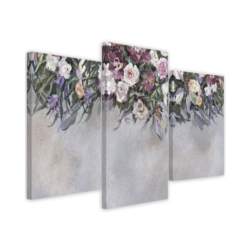 Falling flowers - 3 part canvas painting | FEEBY