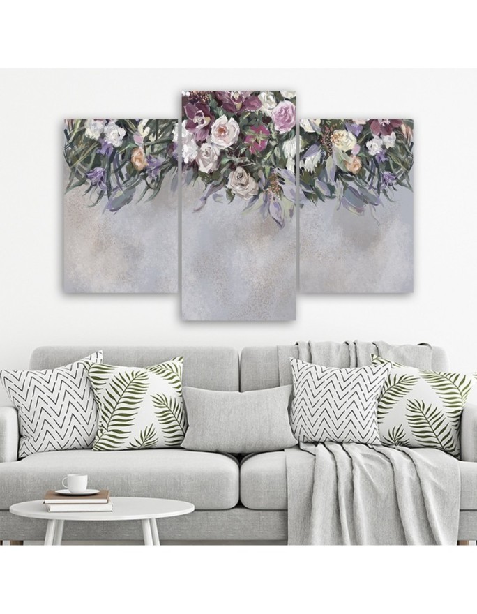 Falling flowers - 3 part canvas painting | FEEBY
