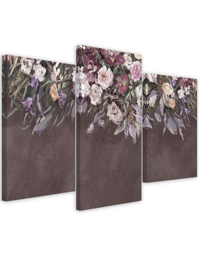 Bouquets of flowers - Modern 3 part Canvas painting | FEEBY