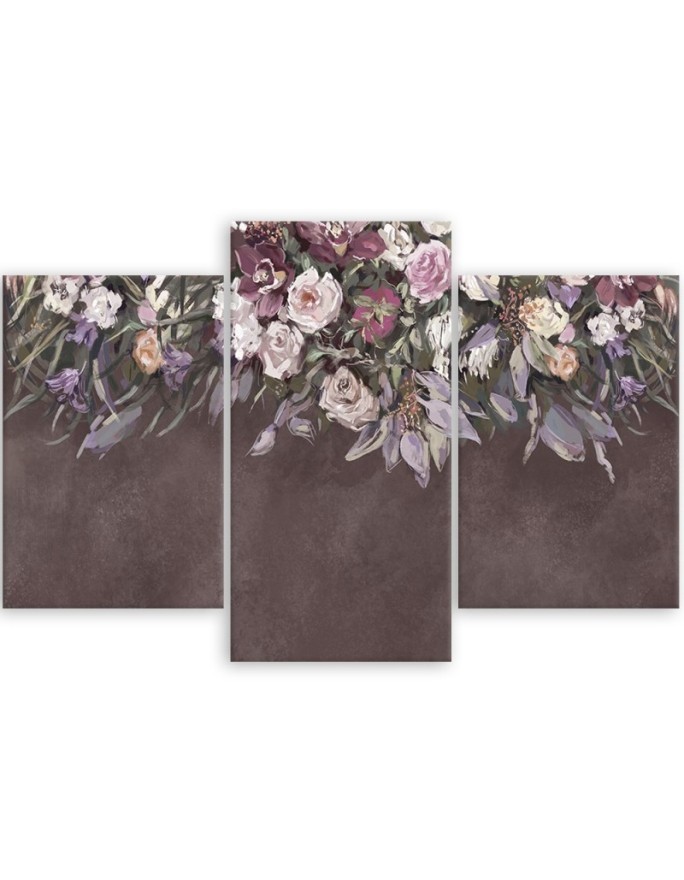 Bouquets of flowers - Modern 3 part Canvas painting | FEEBY